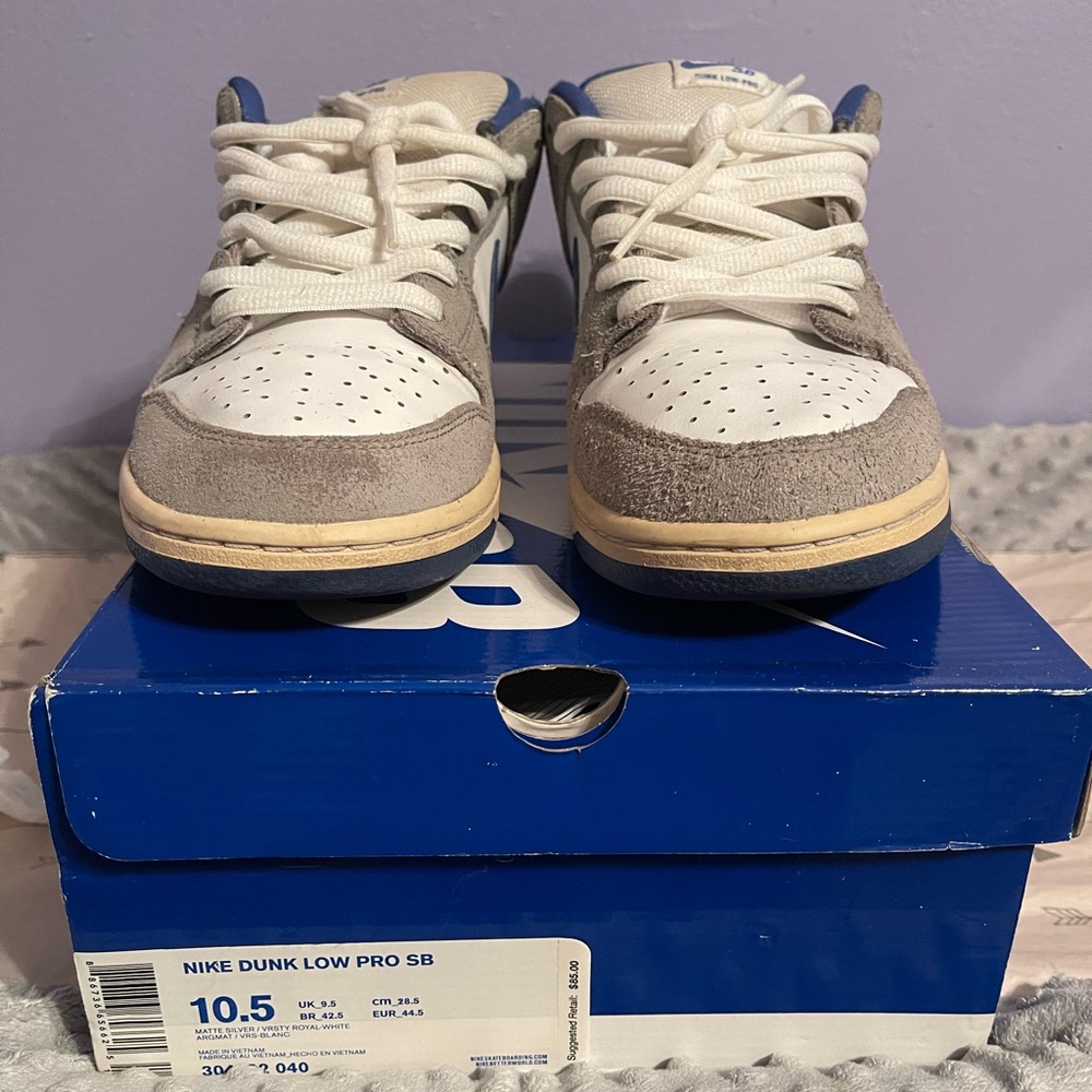 Nike Dunk Low Pro SB Shoes - Metallic silver and royal blue 2012